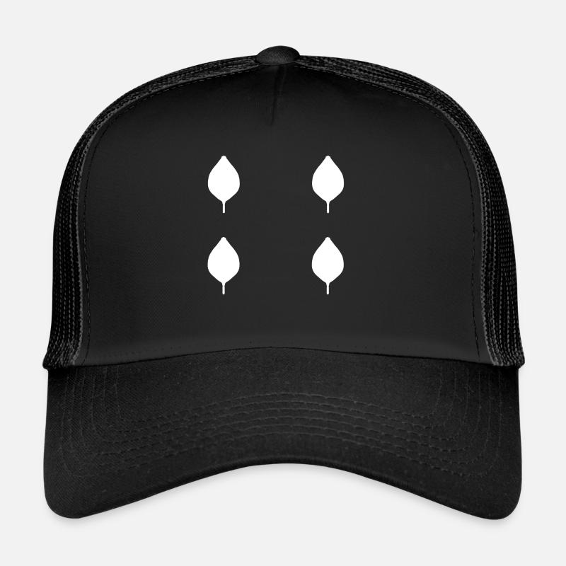 vier Blätter blatt natur muster - Trucker Cap - Schwarz/Schwarz