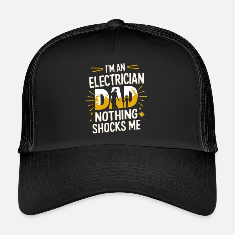 Elektriker Elektroniker Handwerker Beruf Spruch - Trucker Cap - Schwarz/Schwarz