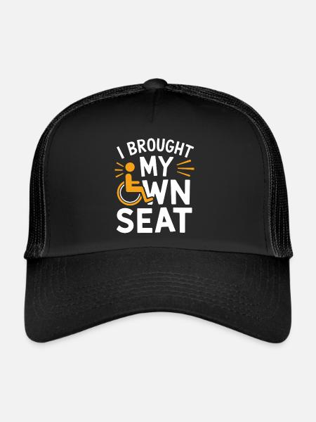Fauteuil roulant Fauteuil roulant Handicapé Humour - Casquette trucker  - noir/noir - Devant
