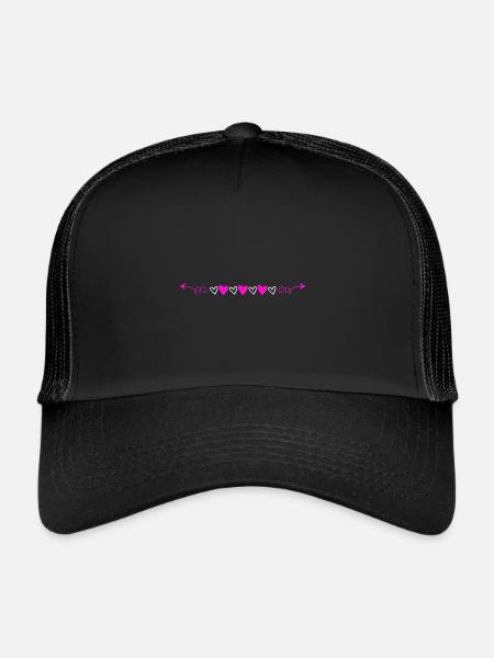 cœur en tartiner - Casquette trucker  - noir/noir - Devant