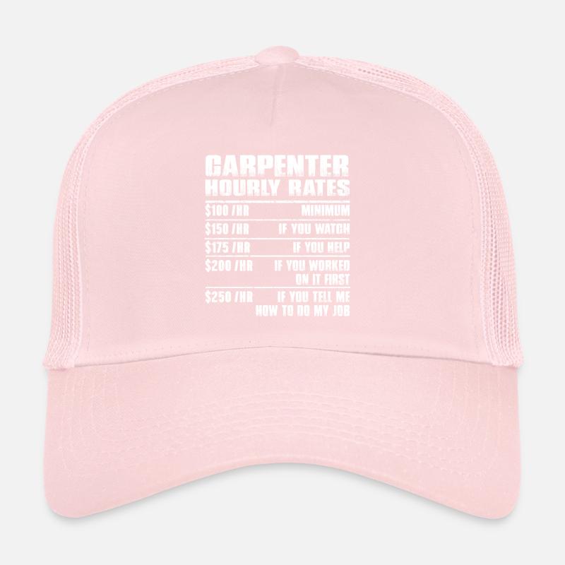 Taux horaire de charpentier pour les menuisiers Casquette trucker 
