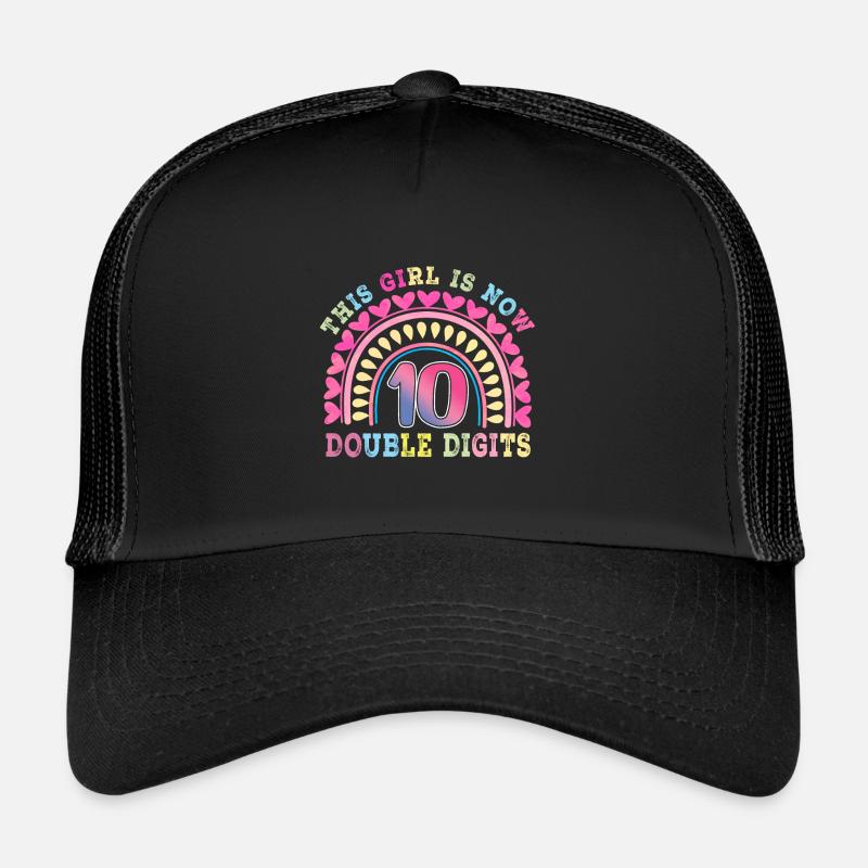 10. Geburtstag Mädchen Geschenk 10. Geburtstag für Mädchen - Trucker Cap - Schwarz/Schwarz