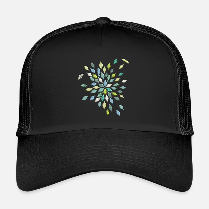 Feuilles et oiseaux en motif de fleurs Casquette trucker 