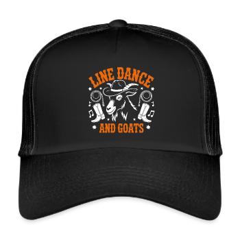 Chèvres et danse en ligne Chèvre drôle avec Stetson - Casquette trucker  - noir/noir - Devant