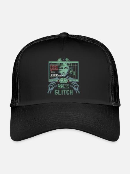 Error Glitch - T-shirt graphique futuriste - Casquette trucker  - noir/noir - Devant