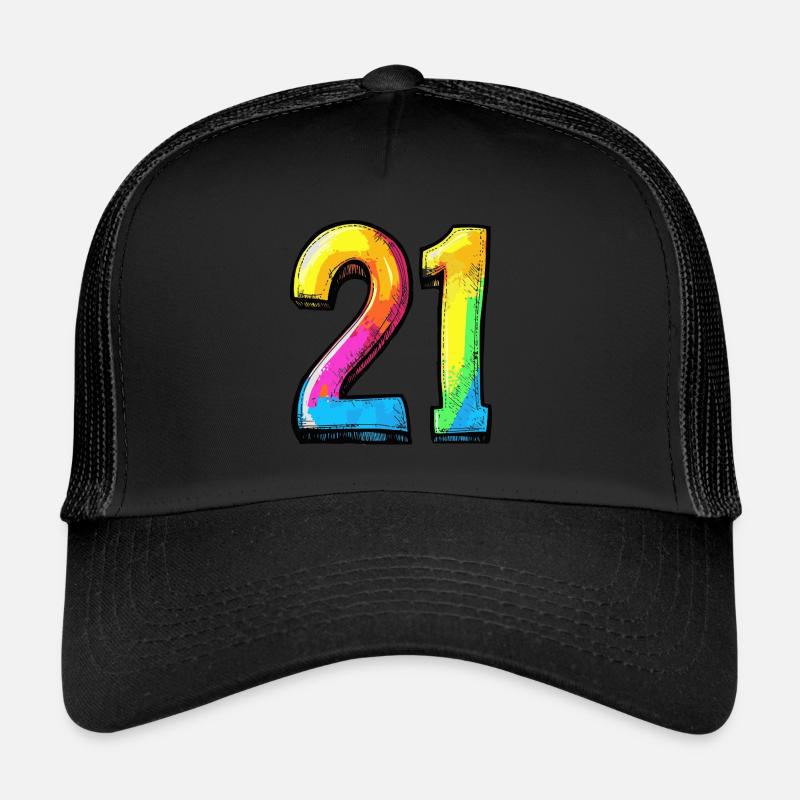 21 Number Comic Trucker Cap