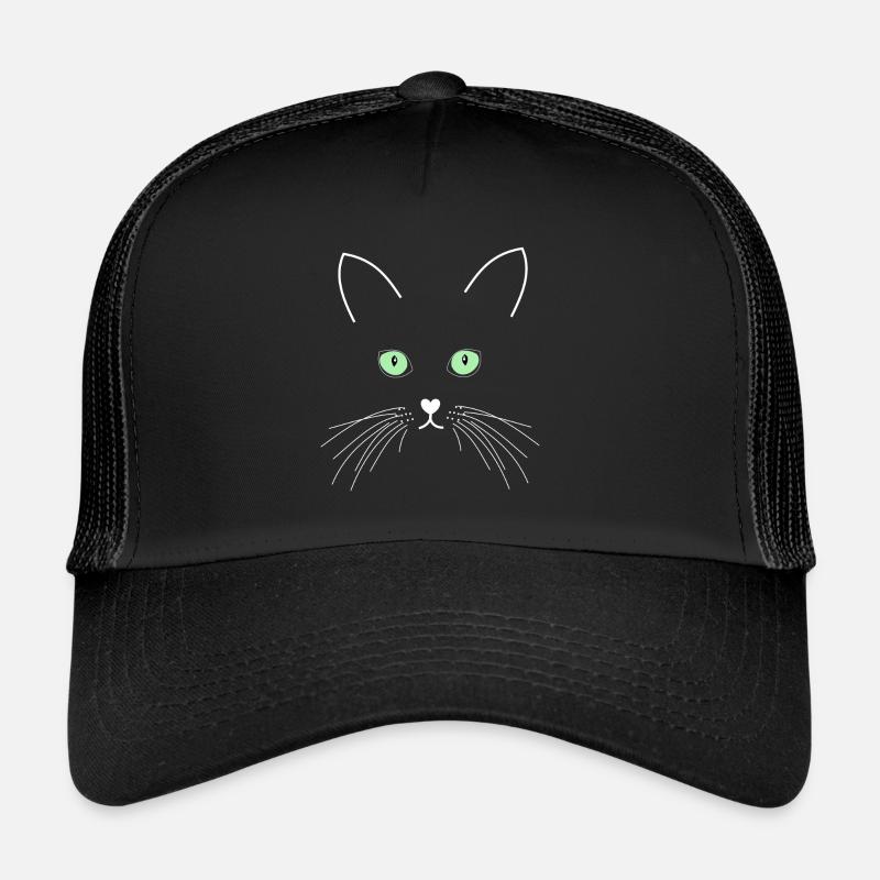Chat aux yeux verts Casquette trucker 