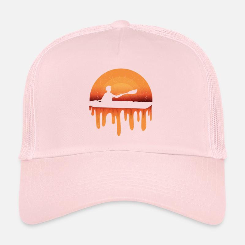 Paddleboard Kayak Retro Sunset Kayaker Lake Casquette trucker 