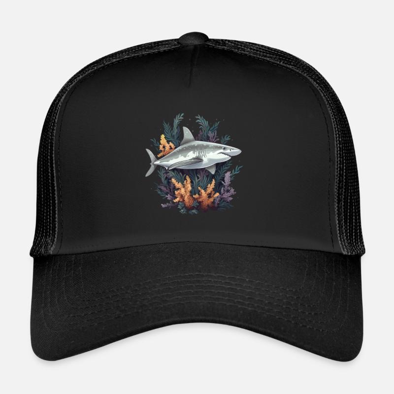 Great White Shark Fish Corals Trucker Cap