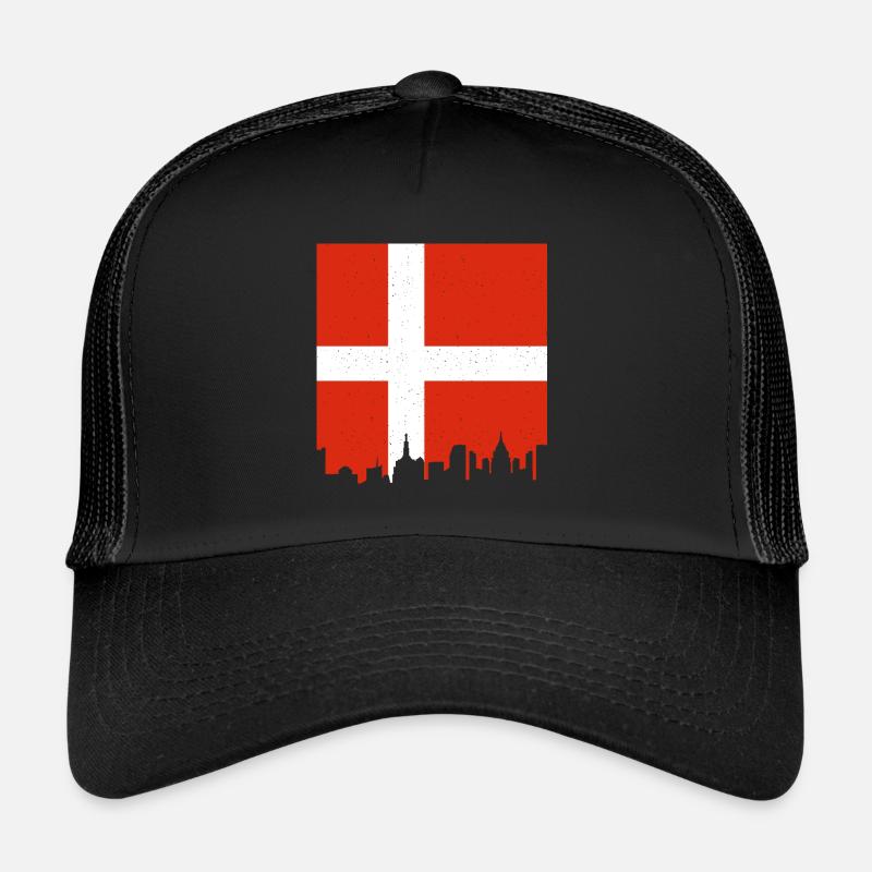 Drapeau du Danemark Scandinavie Drapeau du Danemark Voyage Casquette trucker 