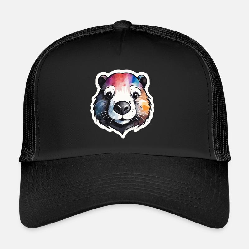Biber Cool und Cool bunte Aquarelle Trucker Cap