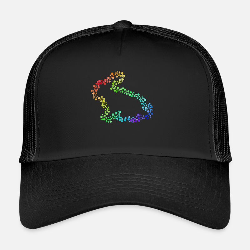Hase bunte Punkte - Trucker Cap - Schwarz/Schwarz