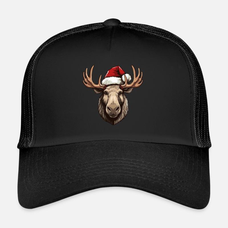 Moose Head Christmas Xmas Trucker Cap