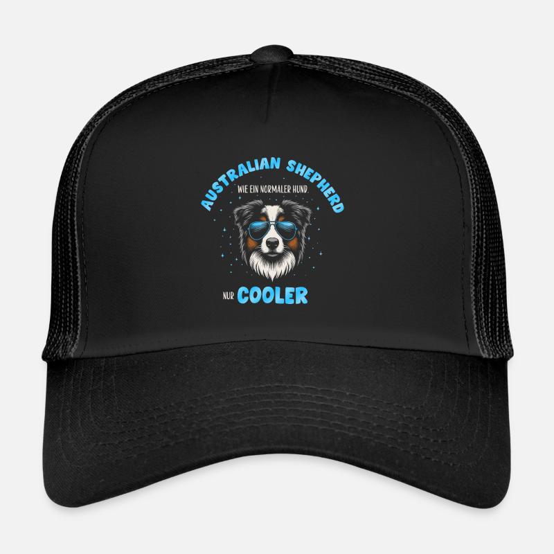 Aussie - wie ein normaler Hund nur cooler türkis - Trucker Cap - Schwarz/Schwarz