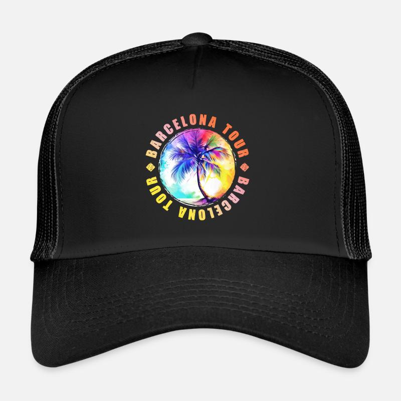 Visite de Barcelone colorée Casquette trucker 