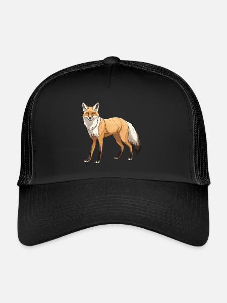 Fox Animal - Trucker Cap - black/black - Front