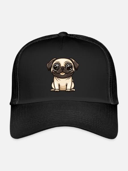 Carlin Chien Mignon - Casquette trucker  - noir/noir - Devant
