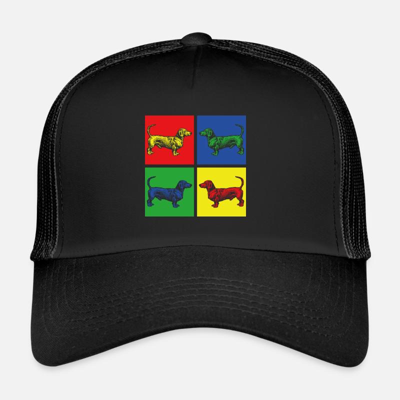Dackel Hunde - Trucker Cap - Schwarz/Schwarz