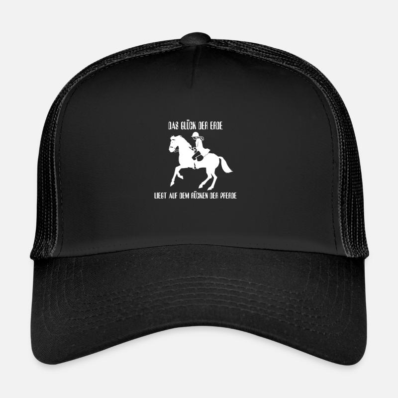 Pferde Reiten - Trucker Cap - Schwarz/Schwarz