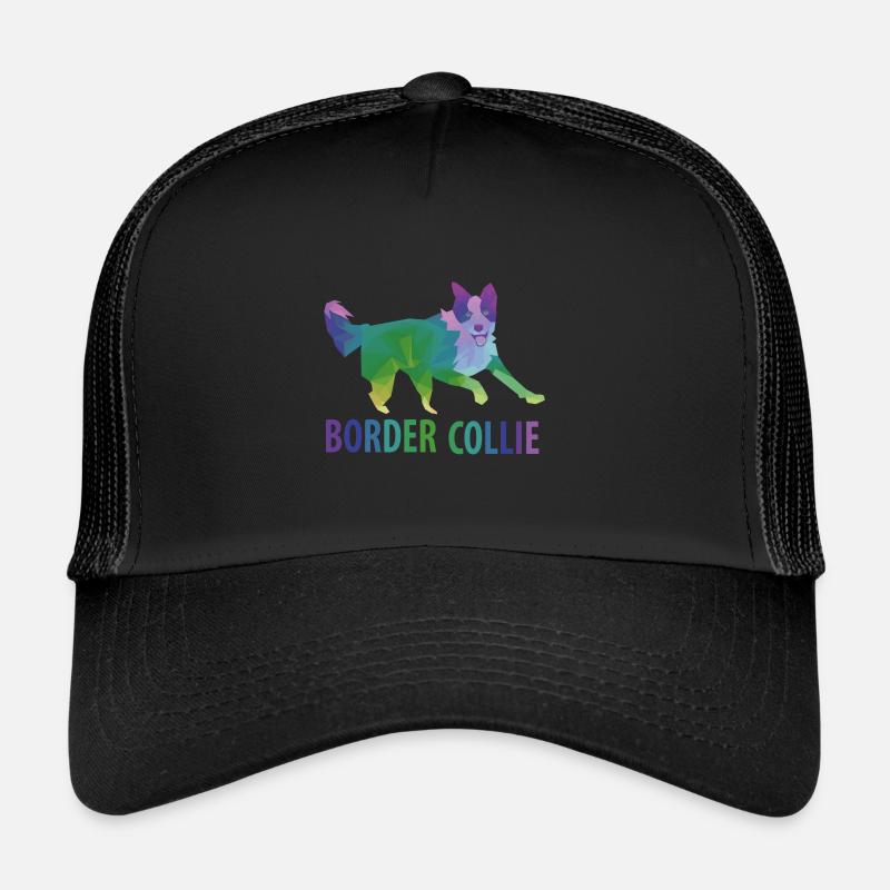 Border Collie Geschenk - Trucker Cap - Schwarz/Schwarz