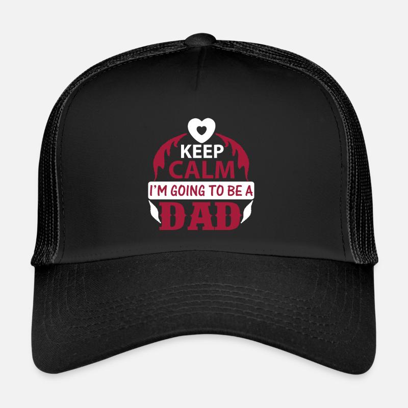 KEEP CLAM I M GOING TO BE DAD - Trucker Cap - black/black