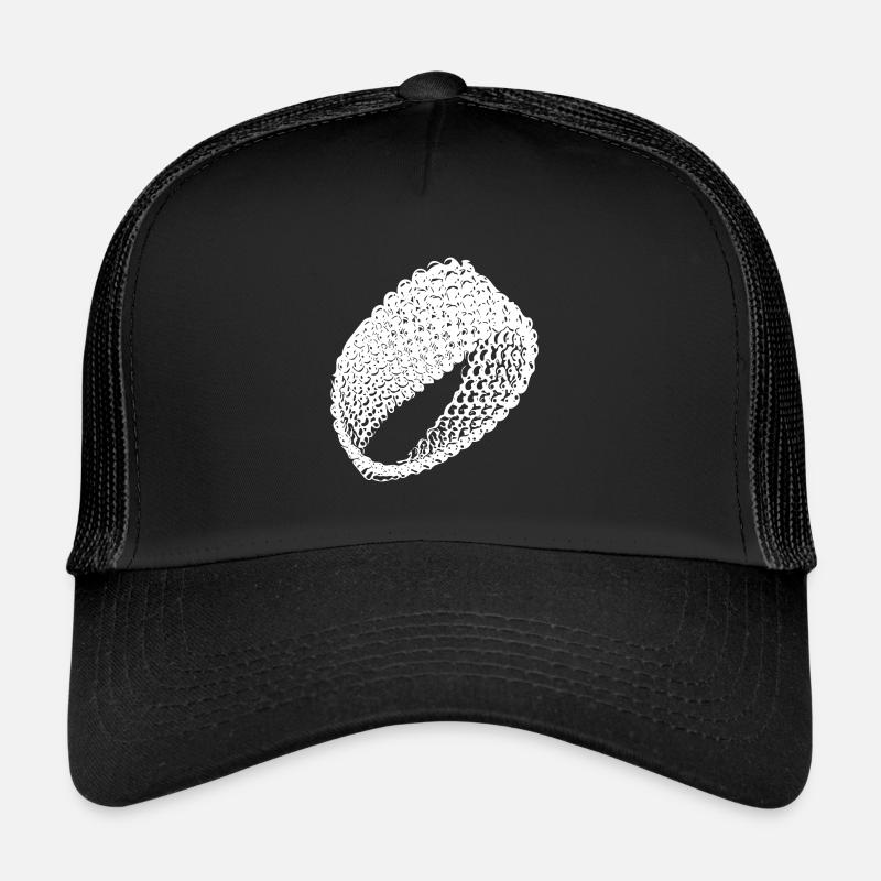 Geometrische Vintage Möbiusschleife flache Fläche - Trucker Cap - Schwarz/Schwarz