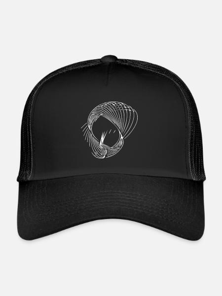 Geometric circle lines - Trucker Cap - black/black - Front