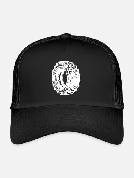 Huge tyre for sports and tractor fans - Trucker Cap - black/black - Front