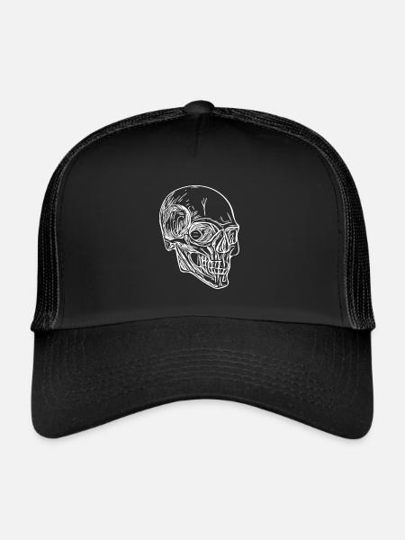 Skull Bone Halloween Skull - Trucker Cap - black/black - Front