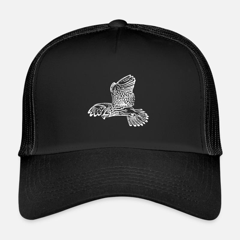 Faucon élégant avec des ailes en vol vibrant - Casquette trucker  - noir/noir