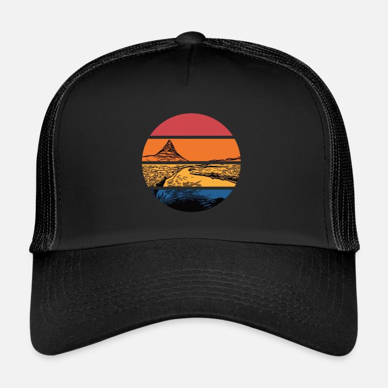 River at sunset with mountain Trucker Cap