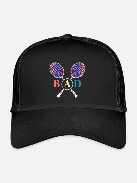 badminton crossminton badminton racket - Trucker Cap - black/black - Front