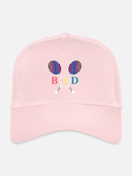 raquette de badminton crossminton - Casquette trucker  - rose pâle - Devant