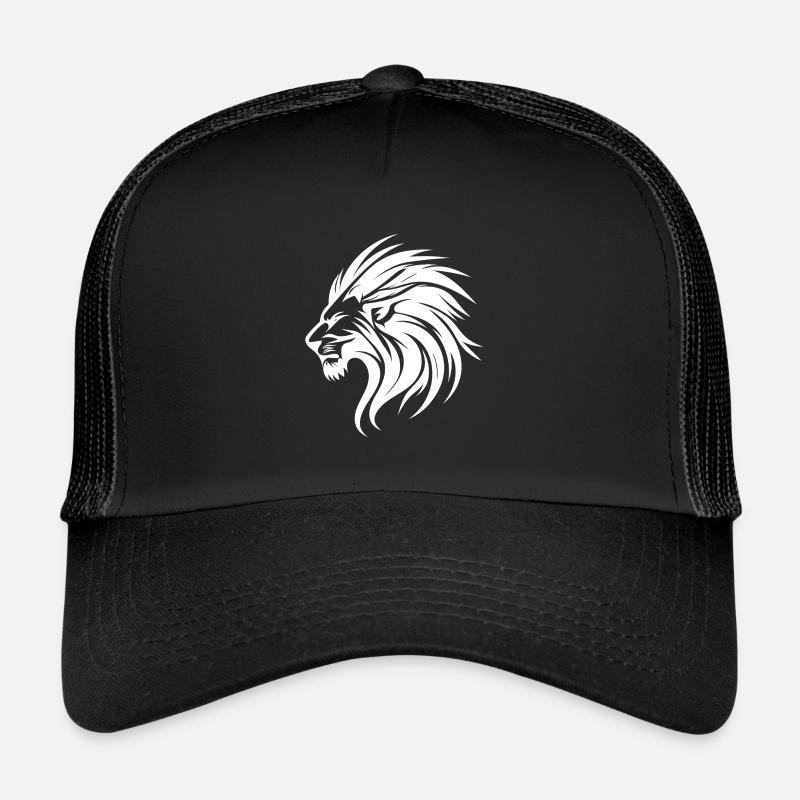 Lion maléfique avec portrait de tatouage de crinière Casquette trucker 