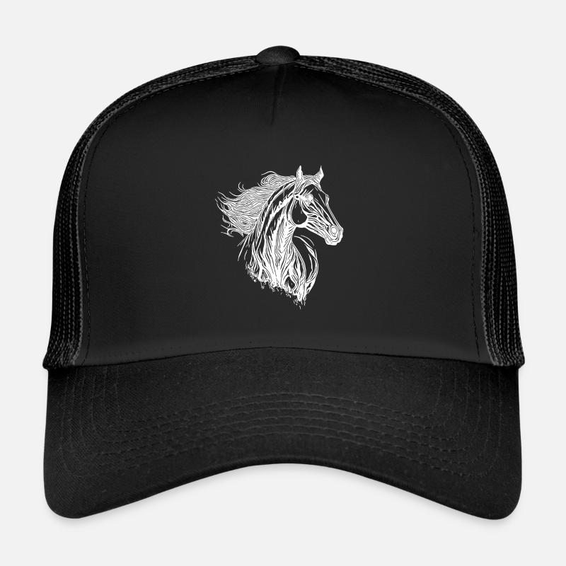 Etalon à crinière élégante dans le vent Portrait de cheval Casquette trucker 