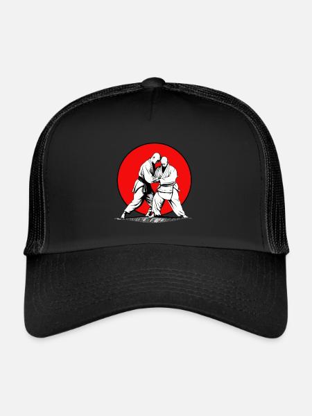 Aikido Martial Arts Sports Fighters at Sunset - Trucker Cap - black/black - Front