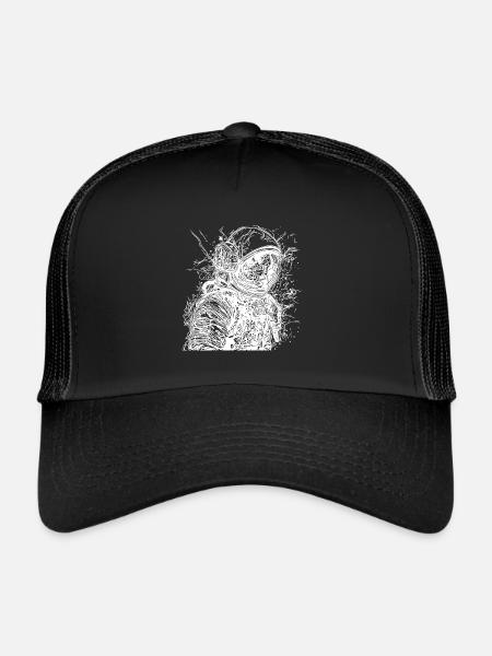 Vintager astronaut with helmet - Trucker Cap - black/black - Front