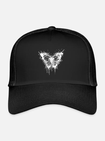 Elegant Vintage Tattoo Style Butterfly - Trucker Cap - black/black - Front