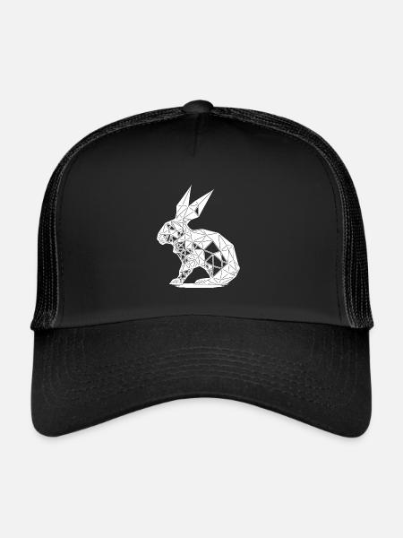 Geometric Rabbit Geometry Lines Rabbit - Trucker Cap - black/black - Front