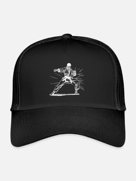 Combattants de karaté Tradition de combat d’Okinawa - Casquette trucker  - noir/noir - Devant