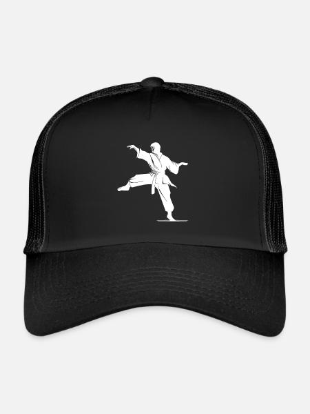 Karaté, arts martiaux, Karaté combattants, compétition - Casquette trucker  - noir/noir - Devant