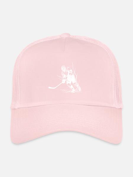 Cooler Eishockey Spieler Fan Motiv - Trucker Cap - Hellrosa - Vorne