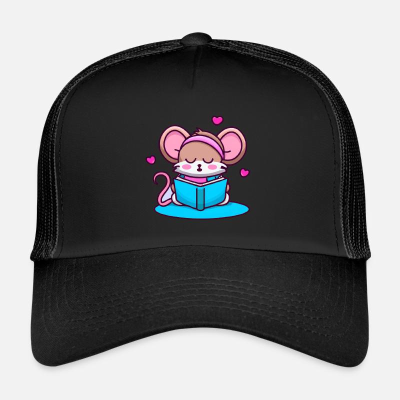 Maus Buch Lesen Herz Leseratte Trucker Cap