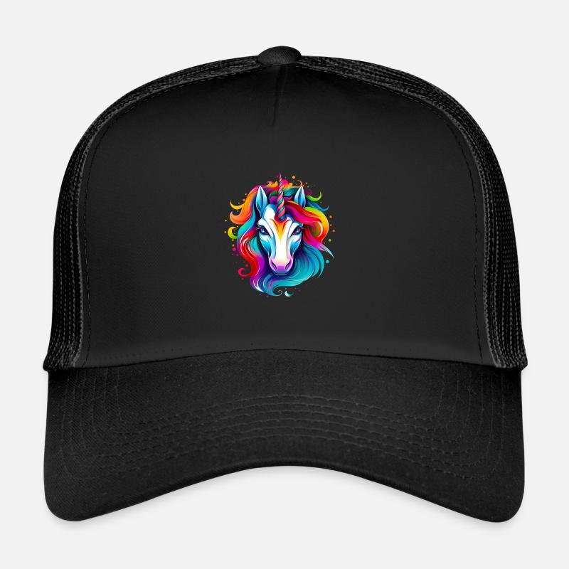 Regenbogen Einhorn mit bunter Mähne Trucker Cap