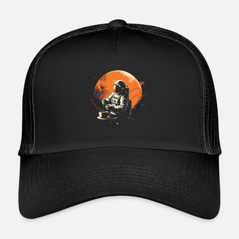 Astronaute buvant du café Urban Planet Universe Casquette trucker 