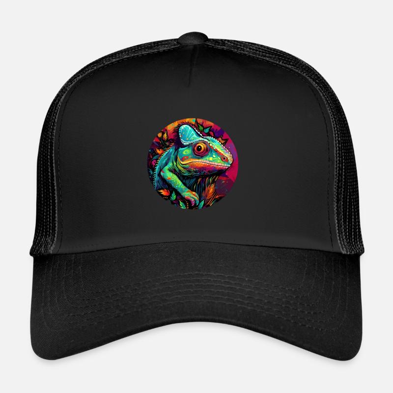 beautiful colored chameleon Trucker Cap