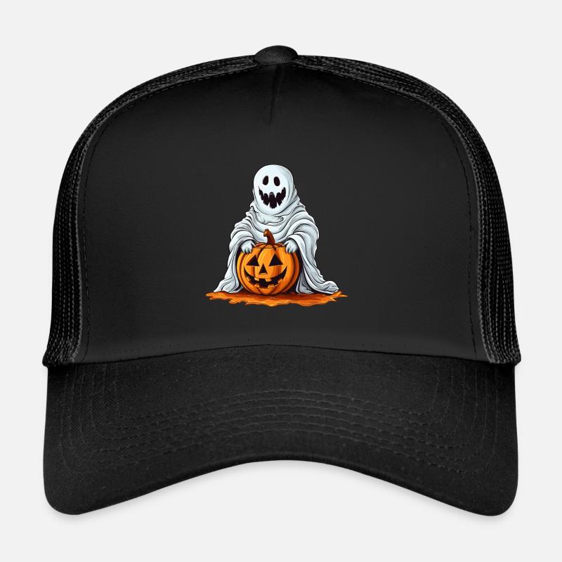Lustiger Halloween Kürbis mit nettem Geist Trucker Cap
