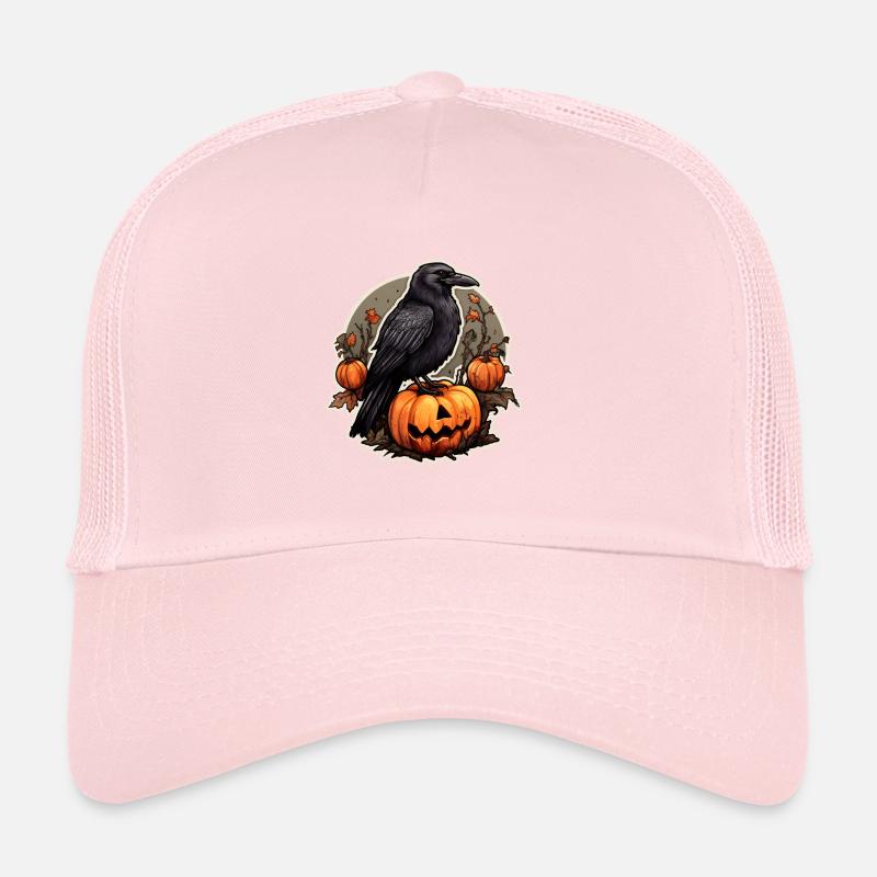 Corbeau d’Halloween avec citrouille Casquette trucker 