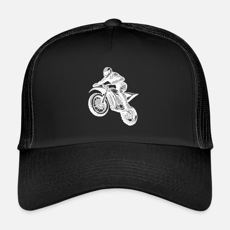 Machine de saut de route de terre de course de moto tout-terrain Casquette trucker 
