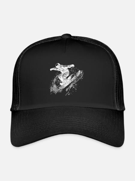 Deep Snow Snowboard Move Ride Jump Style - Trucker Cap - black/black - Front
